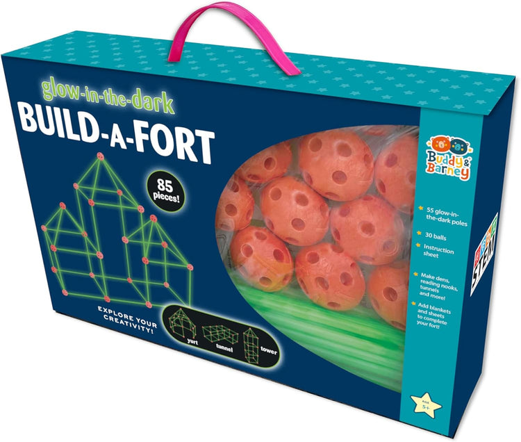Buddy & Barney: 85pc Glow in The Dark Build A Fort