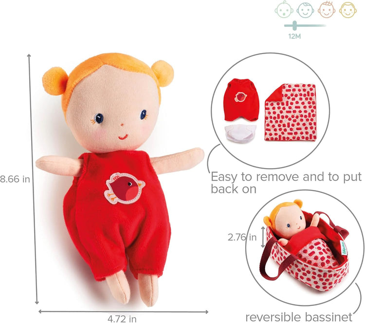 LILLIPUTIENS Agathe Baby Doll & Carrier - Soft Nurture Set
