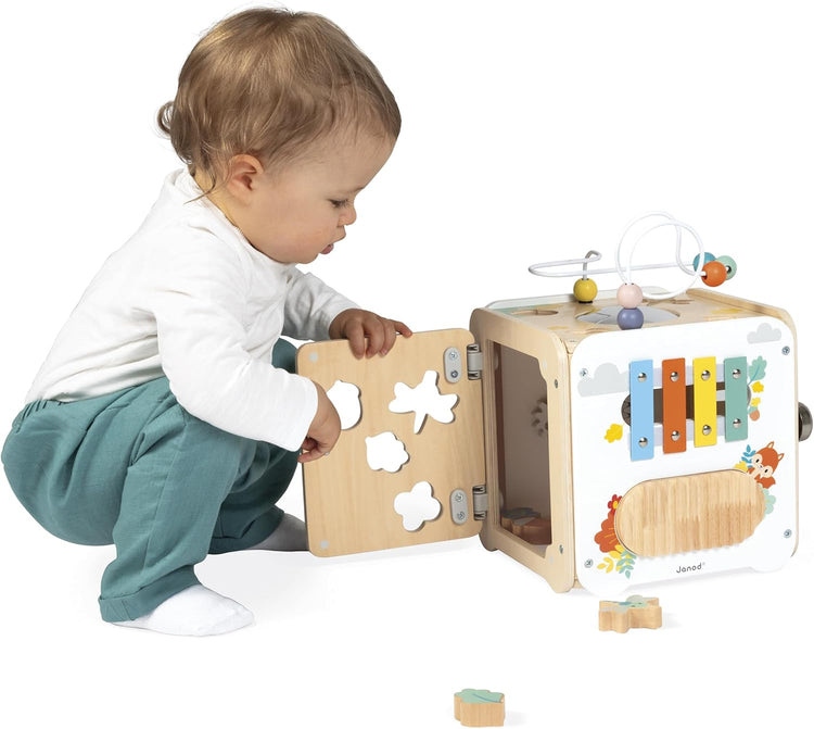 Janod Pure Large Multi-Activity Cube - 8 Activities and Loops