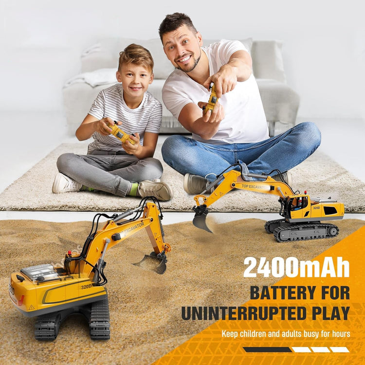11-Channel RC Metal Excavator with Lights