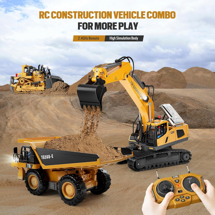 11-Channel RC Metal Excavator with Lights