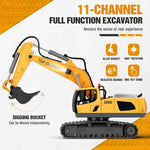 11-Channel RC Metal Excavator with Lights