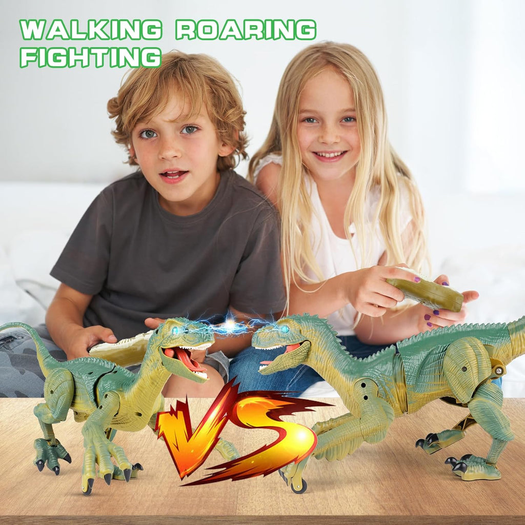 Remote Control Velociraptor Building Toy with Lights & Sounds for Kids