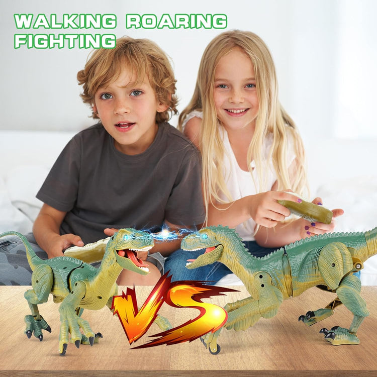 Remote Control Velociraptor Building Toy with Lights & Sounds for Kids