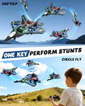 RC Plane Drone with LED Lights & 360° Flips