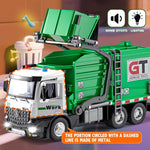 Garbage Truck Toy with Lights, Sounds & 4 Trash Bins