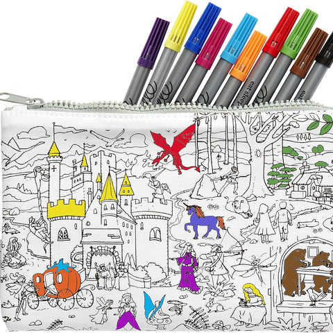 Coloring Fairytale Case - Knights & Dragons - eatsleepdoodle