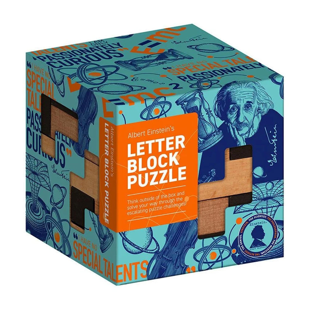 Einstein Letter Block Puzzle - 14 Pieces, 12 Challenges