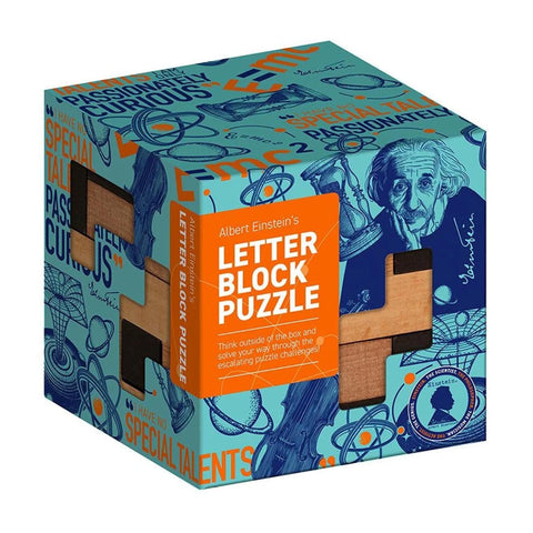 Einstein Letter Block Puzzle - 14 Pieces, 12 Challenges