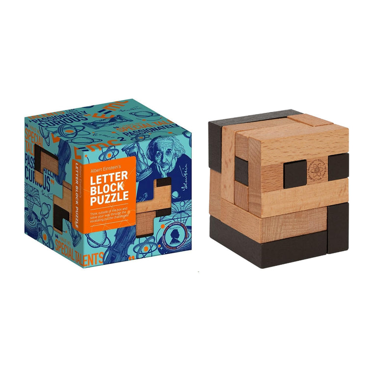 Einstein Letter Block Puzzle - 14 Pieces, 12 Challenges