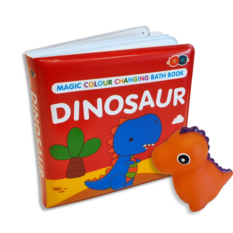 Buddy & Barney Dinosaur Colour Changing Bath Book - Magical Water Fun
