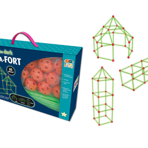Buddy & Barney: 85pc Glow in The Dark Build A Fort