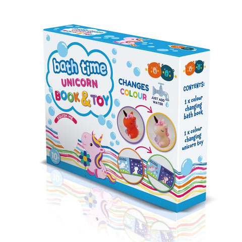 Buddy & Barney Unicorn Colour Changing Bath Book - Magical Water Fun