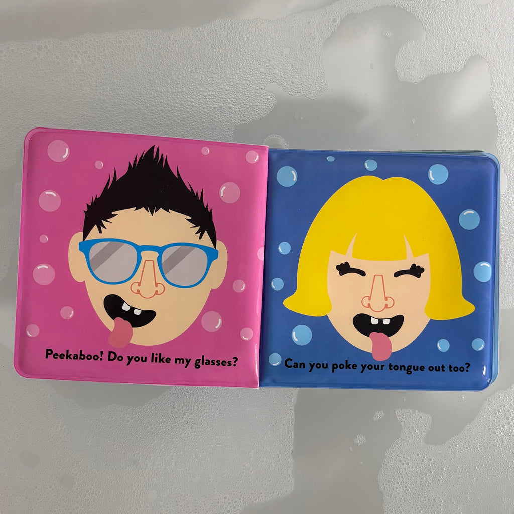 Buddy & Barney Bath Color Changing Book and Stickers - Funny Faces