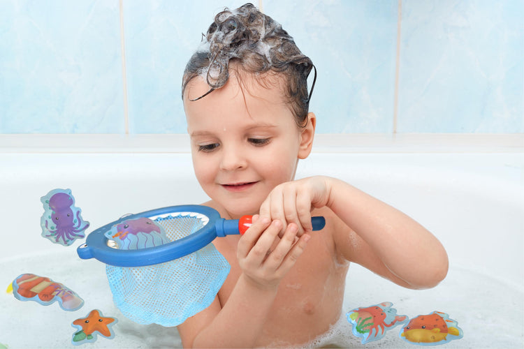Buddy & Barney Fishing Fun - Color-Changing Bath Stickers