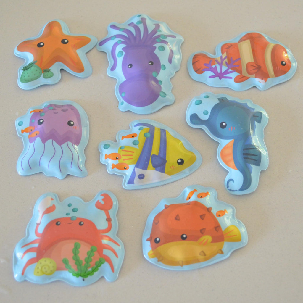 Buddy & Barney Fishing Fun - Color-Changing Bath Stickers