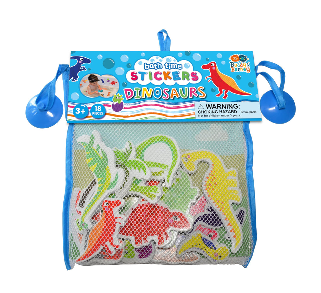 Buddy & Barney Dinosaur Bath Stickers - Prehistoric Fun
