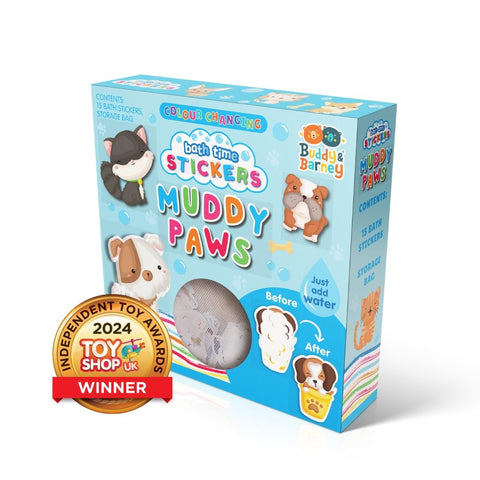Buddy & Barney Muddy Paws - Color-Changing Bath Stickers