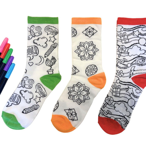 Buddy & Barney Doodle Socks - Color Your Own Socks