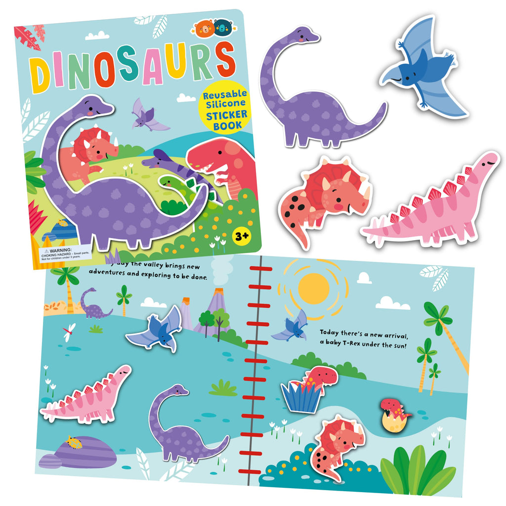 Buddy & Barney Silicone Sticker Book - Dinosaurs