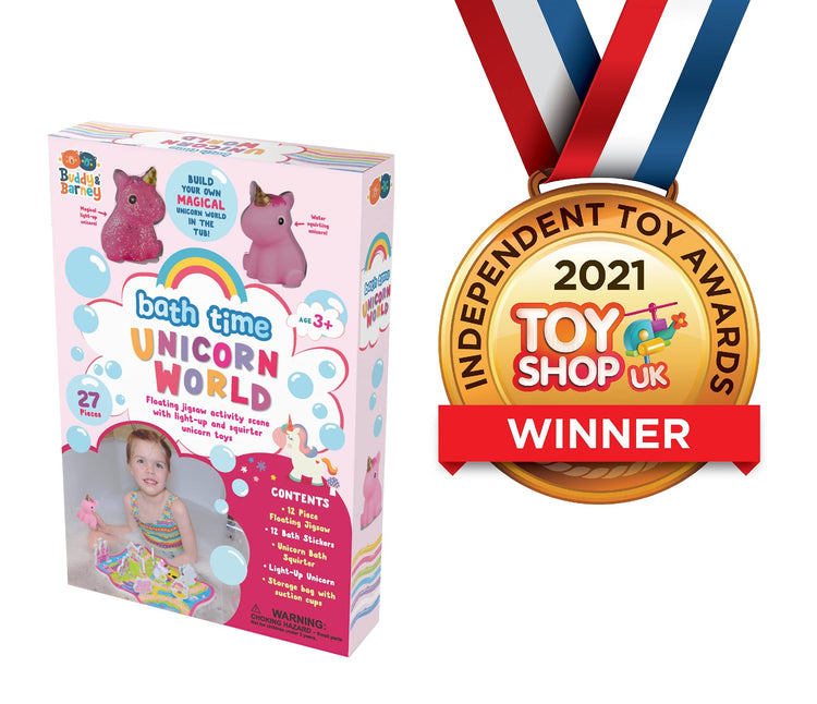 Buddy & Barney Unicorn World Bath Set - Light-Up Fun