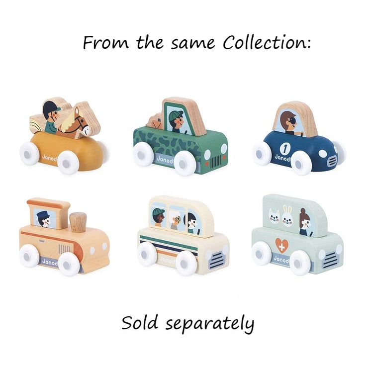 Janod Cross Roads Family Car - Wooden City Story Starter