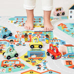 Janod Cross Roads Family Car - Wooden City Story Starter