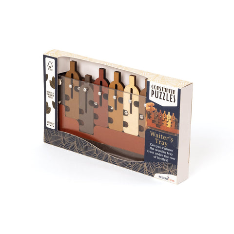 Constantin Waiter's Tray - Wooden 6-Bottle Logic Puzzle