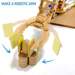 Copernicus Working Wooden Robotic Arm Kit - Build and Learn Hydraulics