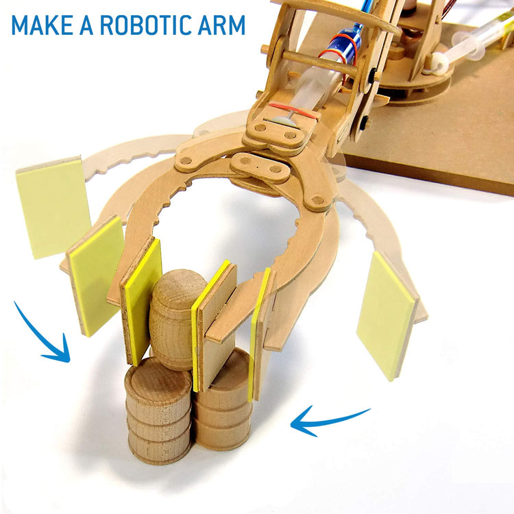 Copernicus Working Wooden Robotic Arm Kit - Build and Learn Hydraulics