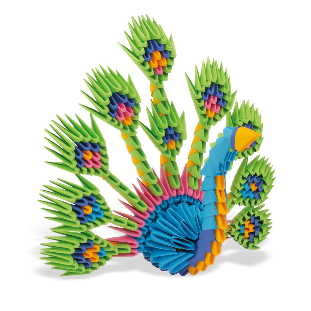 Creagami Peacock Large - No-Glue 3D Origami Art Sculpture