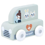 Janod White Valley Veterinarian - Wooden Animal Rescue Van