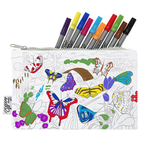 Coloring Butterfly Pencil Case - World Species - eatsleepdoodle