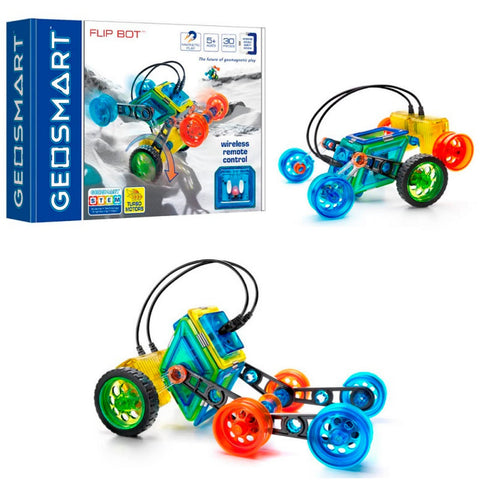 GeoSmart Flip Bot - 30-Piece RC Magnetic Vehicle That Flips