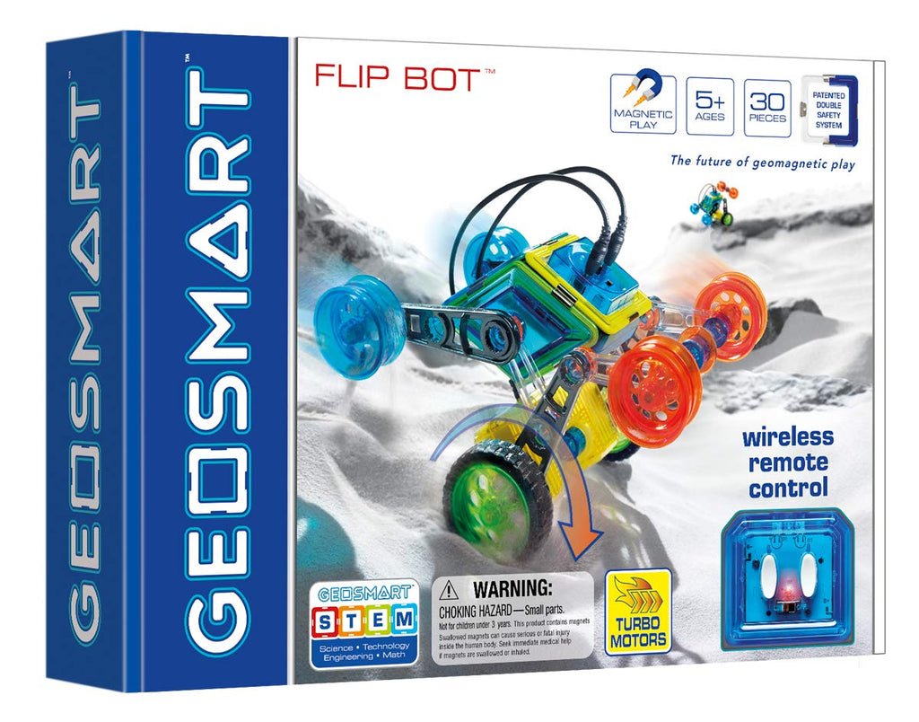 GeoSmart Flip Bot - 30-Piece RC Magnetic Vehicle That Flips