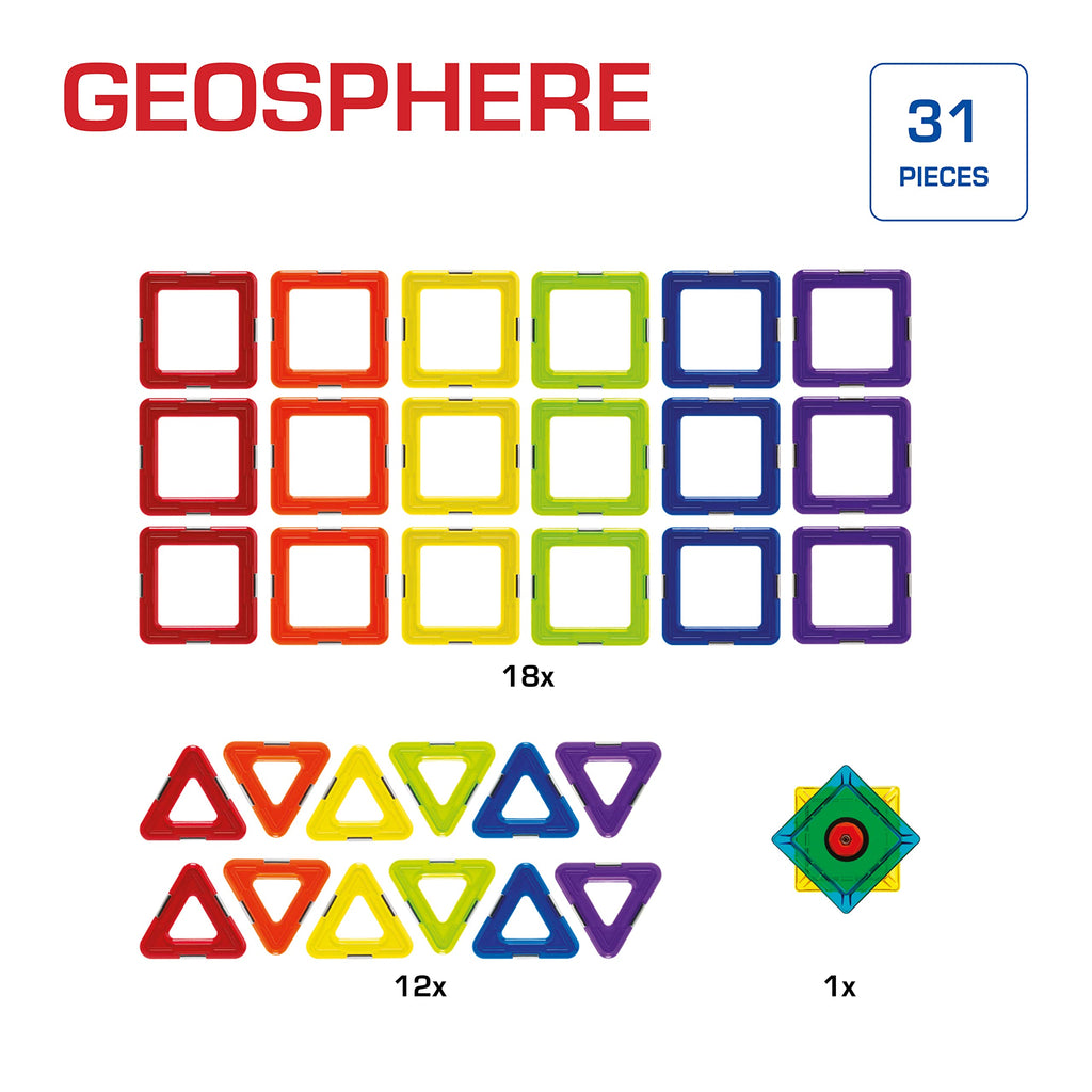 GeoSmart GeoSphere - 31-Piece Magnetic Spinner Building Set