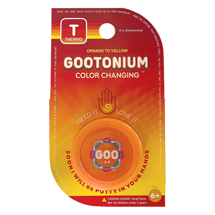 Gootonium Thermochromic Orange Putty - Shimmering Sensory Fun