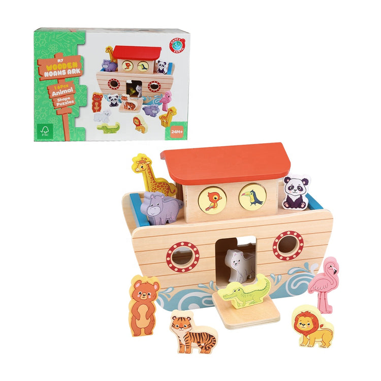Happy Earth - Noah's Ark Wooden Play Set & Animal Puzzle