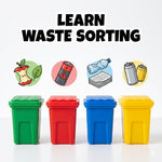 Friction Powered Garbage Truck with 4 Recycling Bins