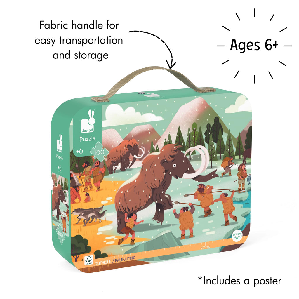 Janod Prehistory Panorama Puzzle - 100 Pieces in Gift Case