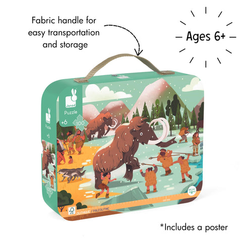 Janod Prehistory Panorama Puzzle - 100 Pieces in Gift Case