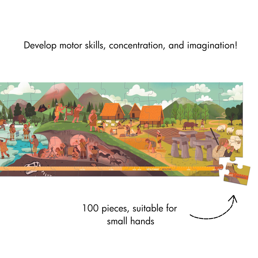 Janod Prehistory Panorama Puzzle - 100 Pieces in Gift Case