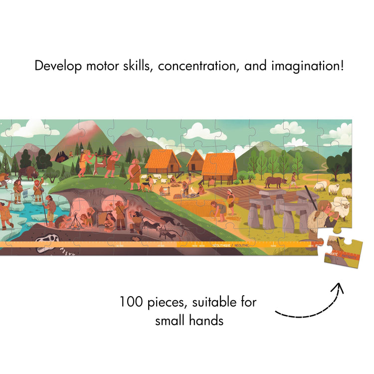 Janod Prehistory Panorama Puzzle - 100 Pieces in Gift Case