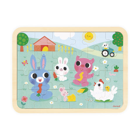 Janod Farm Wooden Puzzle - 24 Pieces with Spot-the-Difference