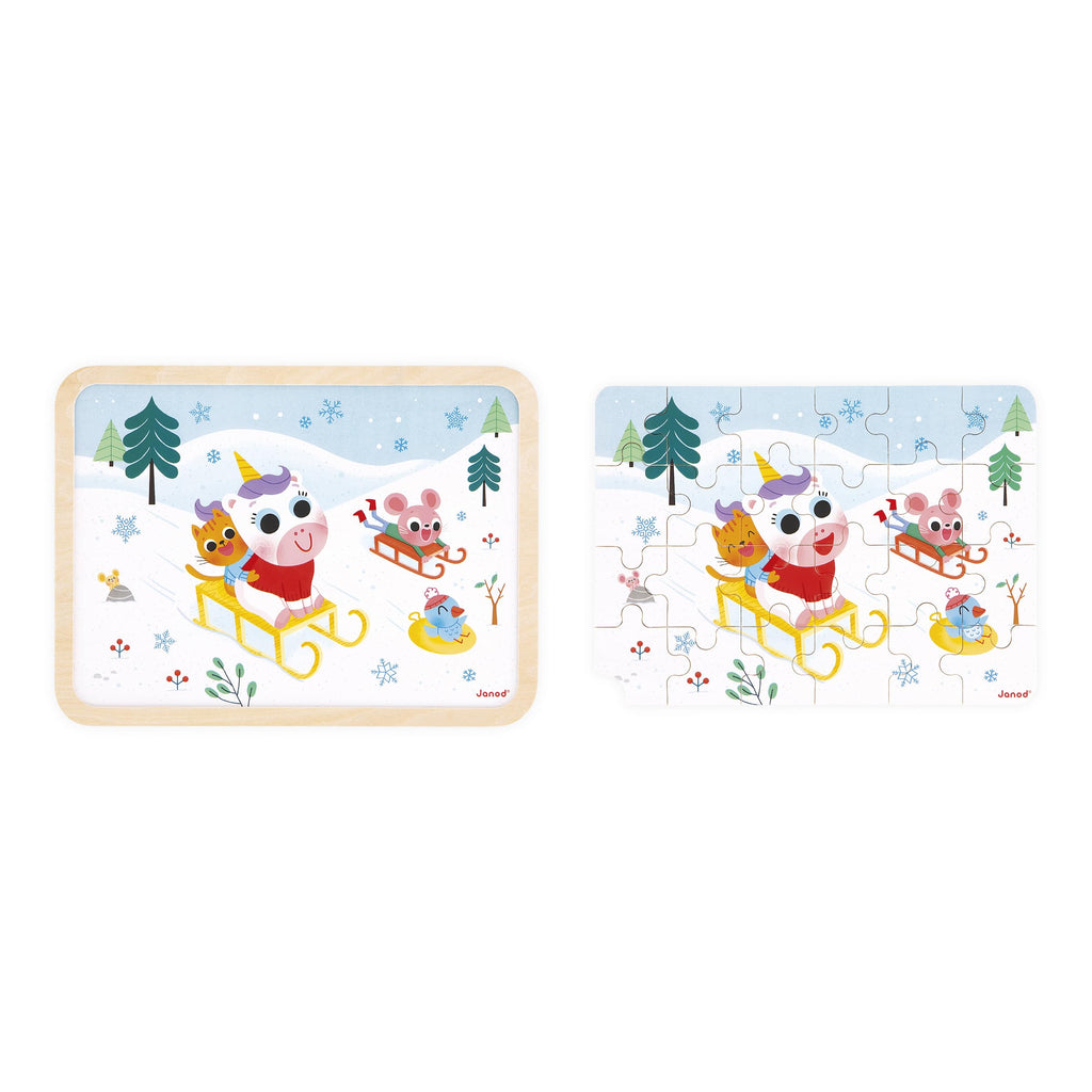 Janod 24-Piece Wooden Puzzle - Spot-the-Difference Challenge