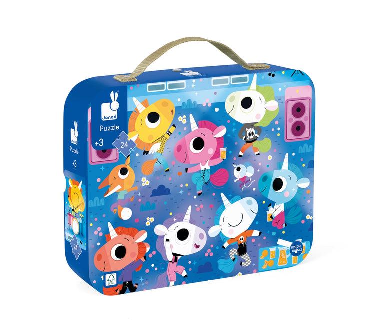Janod Unicorn Rock Concert Puzzle - 24 Pieces With Case