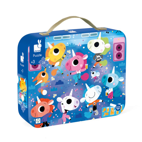 Janod Unicorn Rock Concert Puzzle - 24 Pieces With Case