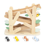 Janod Ant Slide - 3-Level Wooden Track with 4 Rolling Cars