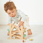 Janod Ant Slide - 3-Level Wooden Track with 4 Rolling Cars
