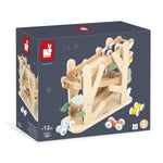 Janod Ant Slide - 3-Level Wooden Track with 4 Rolling Cars